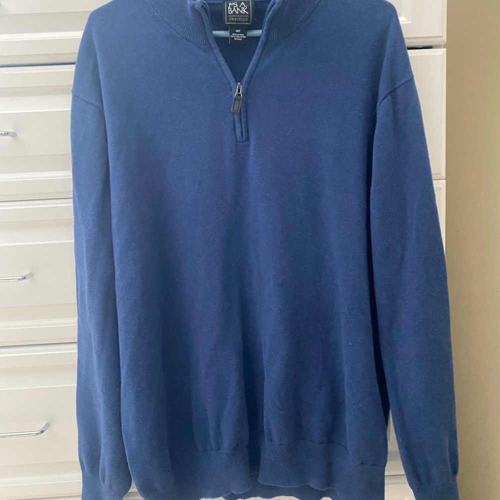 Jos. A. Bank Comfort Stretch Tailored Fit French Rib 1/4 Zip Pullover